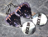 Def Leppard Rock On Guitar Pick Earrings