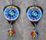 Def Leppard Adrenalize Guitar Pick Earrings with Swarovski Crystal Dangles