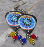 Def Leppard Adrenalize Guitar Pick Earrings with Swarovski Crystal Dangles