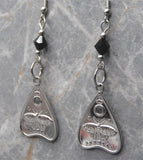 Lunar Month Planchette Stainless Steel Earrings with Black Swarovski Crystals