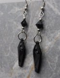 Black Enamel Coffin Earrings with Black Swarovski Crystals