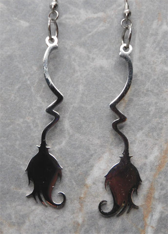 Witch's Broomstick Stainless Steel Earrings