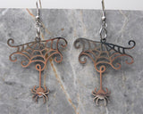 Cobweb and Spider Stainless Steel Earrings