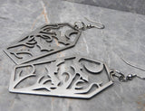 Stainless Steel Coffin with a Spooky Scene Earrings