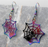 Spider and Spiderweb Stainless Steel Earrings