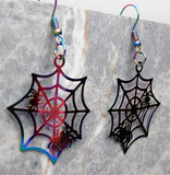 Spider and Spiderweb Stainless Steel Earrings