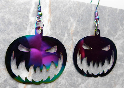 Jack o' Lantern Demon Ion Plated Stainless Steel Earrings