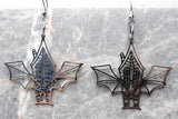 Bat Wing Haunted House Stainless Steel Earrings