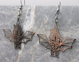 Bat Wing Haunted House Stainless Steel Earrings