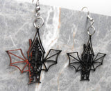 Bat Wing Haunted House Stainless Steel Earrings