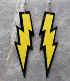 Black and Yellow Lightning Bolt Acrylic Earrings