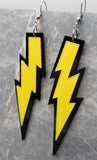 Black and Yellow Lightning Bolt Acrylic Earrings