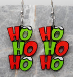 Christmas HoHoHo Green and Red Acrylic Earrings
