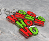 Christmas HoHoHo Green and Red Acrylic Earrings