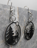 Deer, Tree, and Star Winter Scene Stainless Steel Earrings