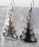 Stylized Christmas Tree Stainless Steel Earrings