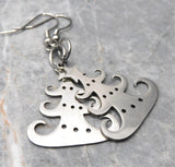 Stylized Christmas Tree Stainless Steel Earrings