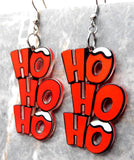 Christmas HoHoHo Red Acrylic Earrings
