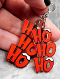 Christmas HoHoHo Red Acrylic Earrings