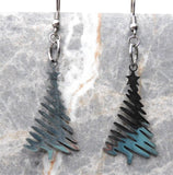 Scribble Style Christmas Tree Stainless Steel Earrings