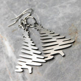 Scribble Style Christmas Tree Stainless Steel Earrings