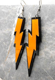 Black And Orange Lightning Bolt Acrylic Earrings