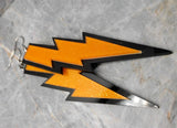 Black And Orange Lightning Bolt Acrylic Earrings