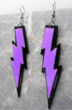 Black And Purple Lightning Bolt Acrylic Earrings