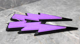 Black And Purple Lightning Bolt Acrylic Earrings