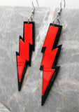 Black And Red Lightning Bolt Acrylic Earrings