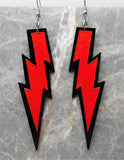 Black And Red Lightning Bolt Acrylic Earrings
