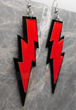 Black And Red Lightning Bolt Acrylic Earrings