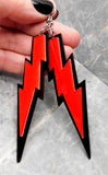 Black And Red Lightning Bolt Acrylic Earrings