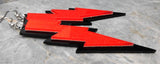 Black And Red Lightning Bolt Acrylic Earrings