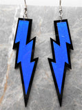 Black And Blue Lightning Bolt Acrylic Earrings
