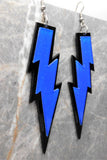 Black And Blue Lightning Bolt Acrylic Earrings