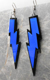 Black And Blue Lightning Bolt Acrylic Earrings