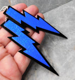 Black And Blue Lightning Bolt Acrylic Earrings