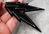 Black Lightning Bolt Acrylic Earrings