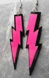 Black and Pink Lightning Bolt Acrylic Earrings