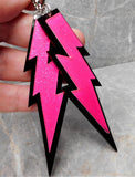 Black and Pink Lightning Bolt Acrylic Earrings