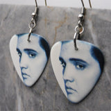 Black and White Elvis Close Up Guitar Pick Earrings
