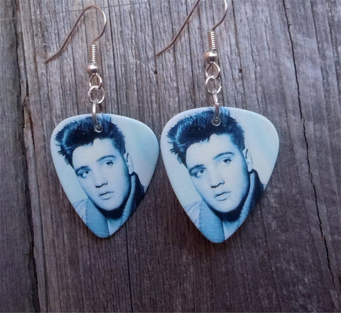 Young Elvis Presley Guitar Pick Earrings