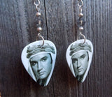 Elvis Harum Scarum Guitar Pick Earrings with Gray Swarovski Crystals