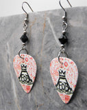 Fall Out Boy Guitar Pick Earrings with Black Swarovski Crystals