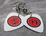 Foo Fighters Emblem Guitar Pick Earrings with Gray Swarovski Crystals