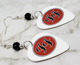 Foo Fighters Emblem Guitar Pick Earrings with Black Pave Beads