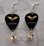 Foo Fighters In Your Honor Guitar Pick Earrings with Metallic Gold Swarovski Crystal Dangles