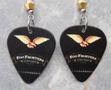 Foo Fighters In Your Honor Guitar Pick Earrings with Metallic Gold Swarovski Crystals