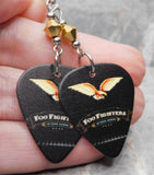 Foo Fighters In Your Honor Guitar Pick Earrings with Metallic Gold Swarovski Crystals